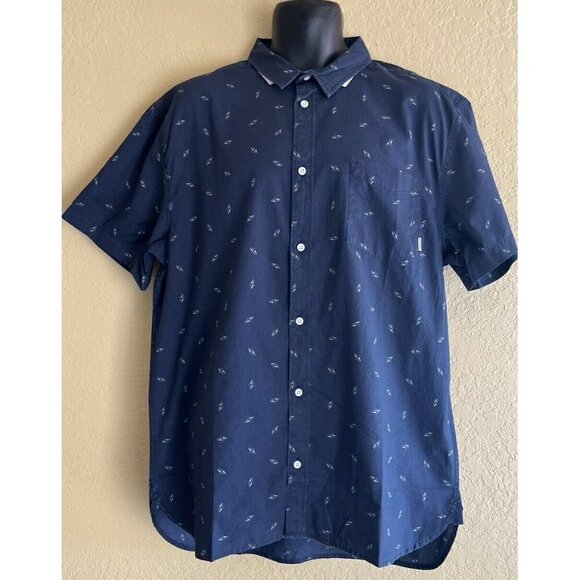 Quiksilver Men's Boredsnap Mini Motif Short Sleeve Button Down Shirt Size XXL - Picture 3 of 11
